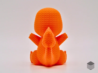 3D Printed Knitted Charmander Figurine | Cute Pokemon Desk Toy Table Accessory