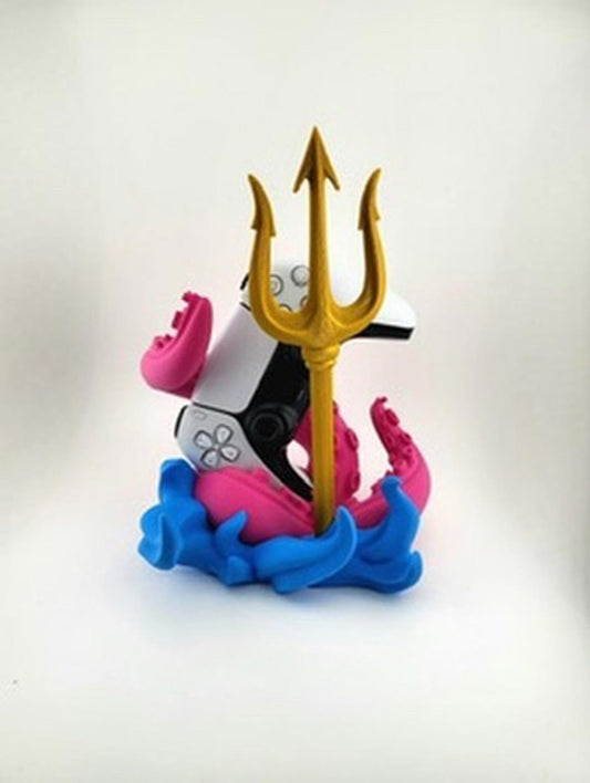 ⚡🎮 Poseidon’s PS5 Controller Stand 🌊🐙 Trident, Kraken & Epic Gamer Throne!