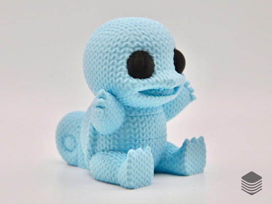 3D Printed Knitted Squirtle Collectible | Cute Pokemon Inspired Desk Toy