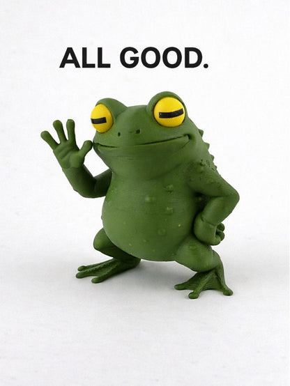 All Good Frog Desk Accessory | Cute Frog Figurine for Office & Home Decor |