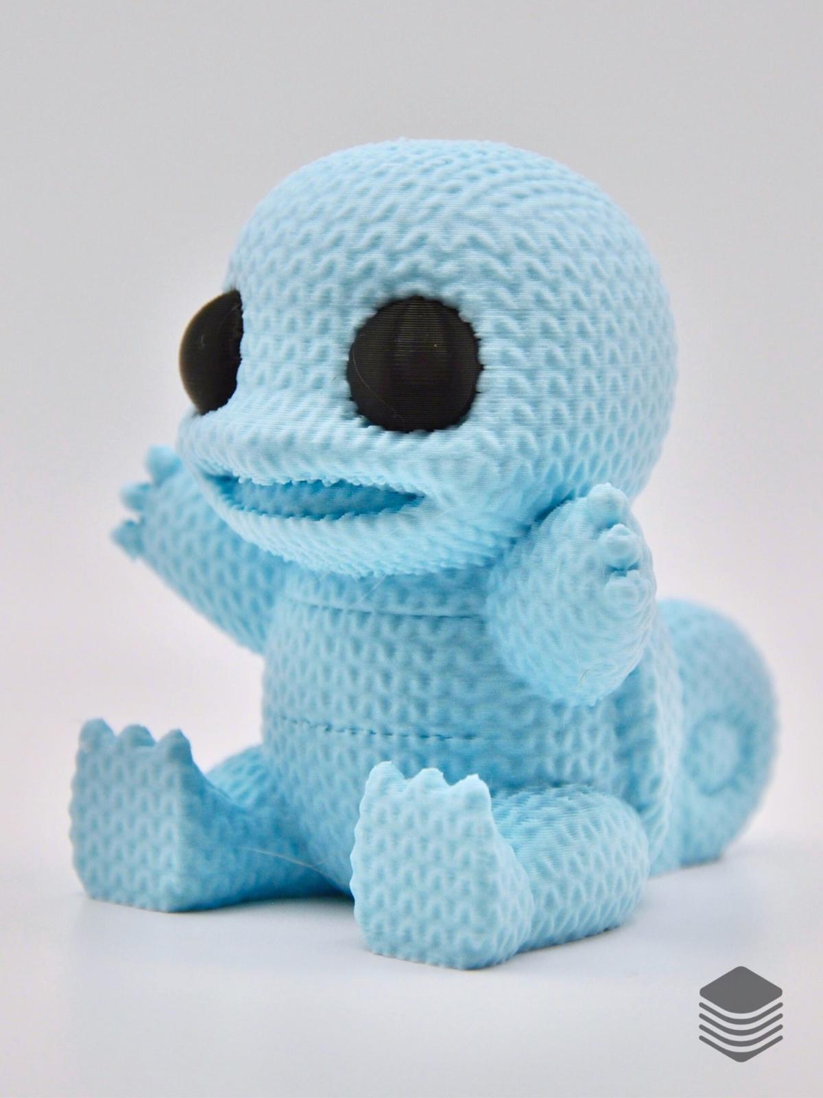 3D Printed Knitted Squirtle Collectible | Cute Pokemon Inspired Desk Toy