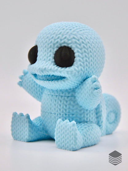 3D Printed Knitted Squirtle Collectible | Cute Pokemon Inspired Desk Toy
