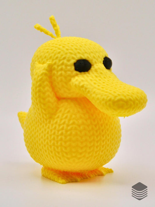 3D Printed Knitted Psyduck Figure | Cute Pokemon Inspired Desk Toy Accessory