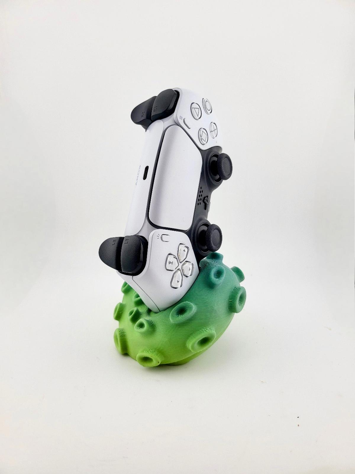 Unique 3D Printed Octopus Tentacle PS5 Controller Stand - White & Green!