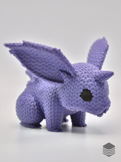 3D Printed Knitted Nidoran Male Figure | Cute Pokemon Desk Toy Table Accessory
