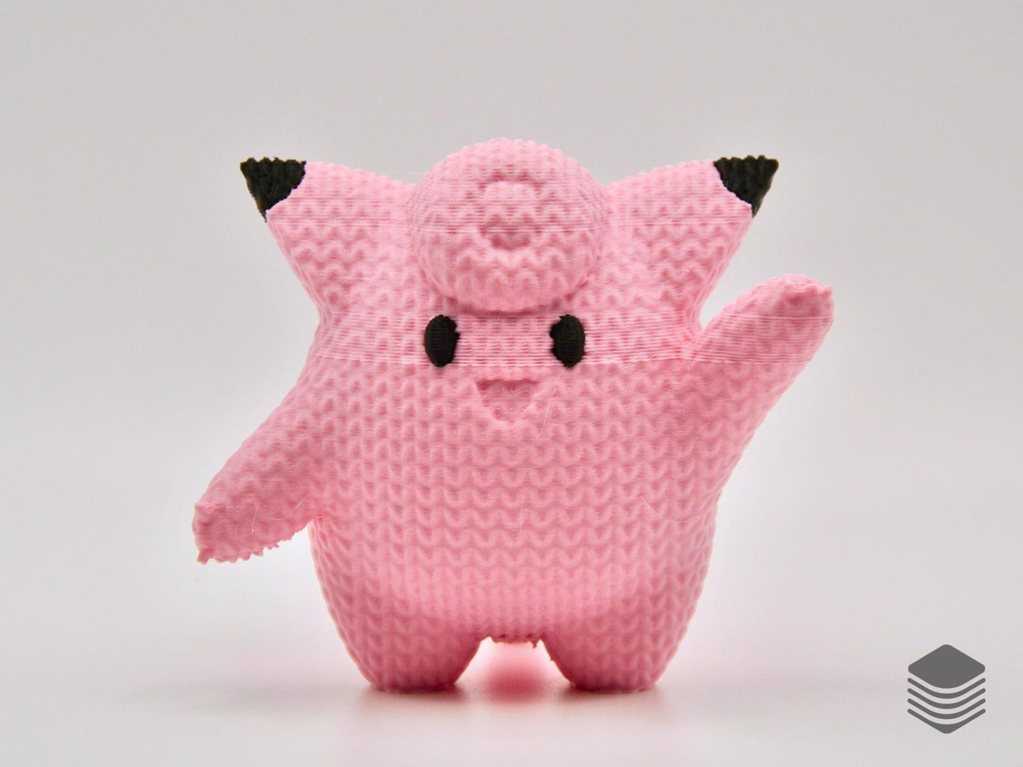 3D Printed Knitted Clefairy Collectible | Cute Mythical Pokemon Desk Accessory