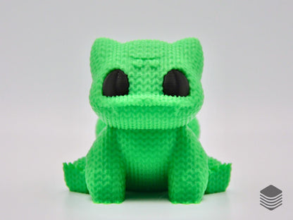 3D Printed Knitted Bulbasaur Figure | Cute Pokemon Inspred Desk Toy