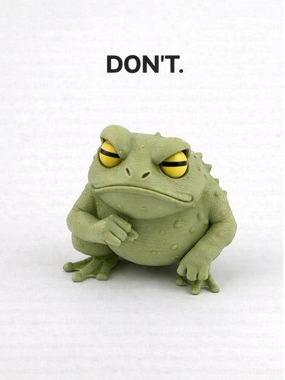 DON’T Frog Desk Accessory | Funny Grumpy Frog Statue | Sassy Office Table Decor