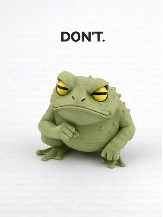 DON’T Frog Desk Accessory | Funny Grumpy Frog Statue | Sassy Office Table Decor