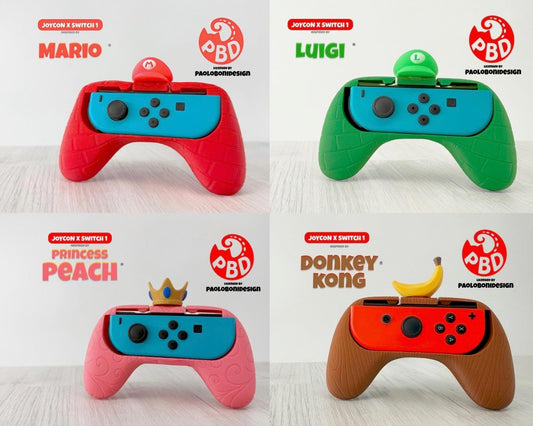 4-Pack Nintendo Switch Joy-Con Bundle Mario Luigi Peach Donkey Kong 3D Custom