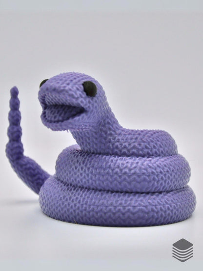 3D Printed Knitted Ekans Figure | Cute Poison Pokemon Inspired Desk Toy