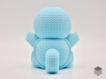 3D Printed Knitted Squirtle Collectible | Cute Pokemon Inspired Desk Toy
