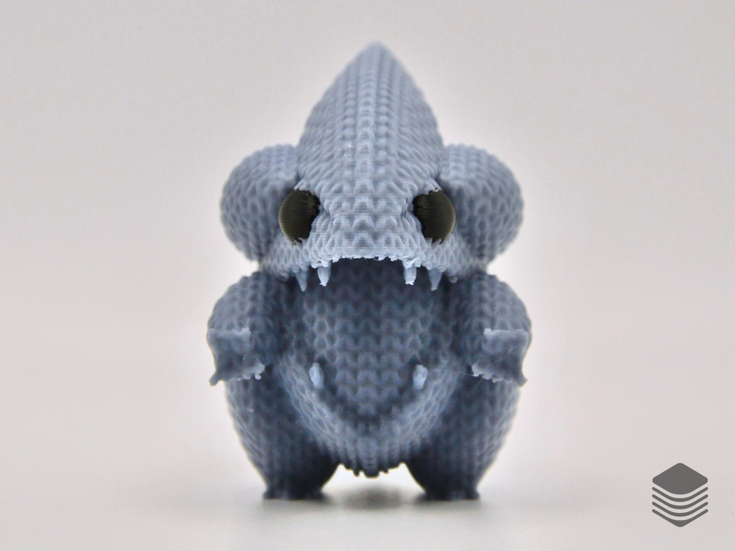 3D Printed Knitted Gible Figure | Cute Land Shark Pokemon Desk Toy Collectible